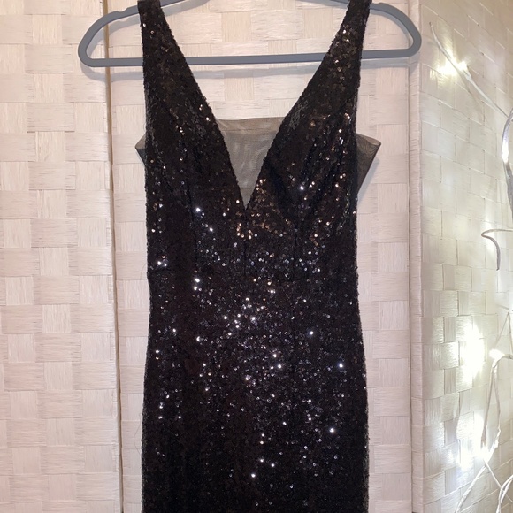 Black sequin floor length dress - Picture 1 of 2